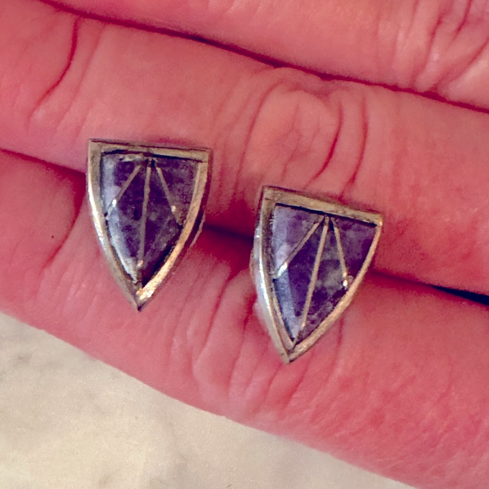 Sterling silver and lavender jasper earrings. 5/8 inches. Custom made. Like new.
